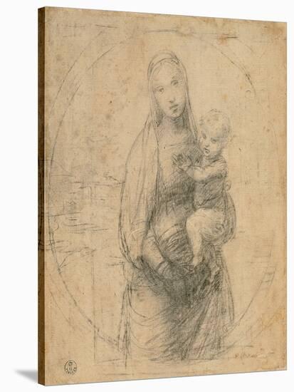 Madonna and Child at Two Thirds Figure-Sanzio Raffaello-Stretched Canvas