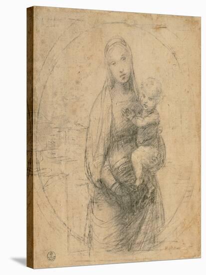 Madonna and Child at Two Thirds Figure-Sanzio Raffaello-Stretched Canvas
