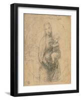 Madonna and Child at Two Thirds Figure-Sanzio Raffaello-Framed Giclee Print