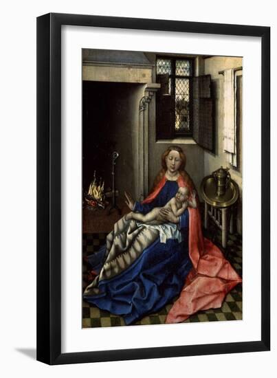 Madonna and Child before a Fireplace, 1430S-Robert Campin-Framed Giclee Print