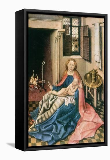 Madonna and Child before a Fireplace, 1430S-Robert Campin-Framed Stretched Canvas