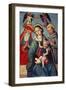 Madonna and Child Being Crowned by Two Angels, with St. Jerome and St. Francis, C.1500-null-Framed Giclee Print