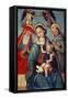 Madonna and Child Being Crowned by Two Angels, with St. Jerome and St. Francis, C.1500-null-Framed Stretched Canvas