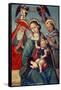 Madonna and Child Being Crowned by Two Angels, with St. Jerome and St. Francis, C.1500-null-Framed Stretched Canvas