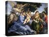 Madonna and Child Between Saints Catherine of Alexandria and Thomas-Lorenzo Lotto-Stretched Canvas