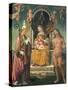 Madonna and Child Between Saints Fabian and Sebastian-Bartolomeo Della Gatta-Stretched Canvas