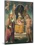 Madonna and Child Between Saints Fabian and Sebastian-Bartolomeo Della Gatta-Mounted Giclee Print