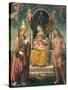 Madonna and Child Between Saints Fabian and Sebastian-Bartolomeo Della Gatta-Stretched Canvas