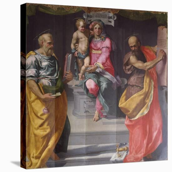 Madonna and Child Between Saints Peter and Paul-Daniele Da Volterra-Stretched Canvas