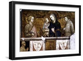 Madonna and Child Between St Francis and St John the Evangelist, C1320S-Pietro Lorenzetti-Framed Giclee Print
