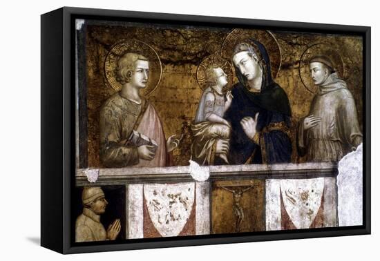 Madonna and Child Between St Francis and St John the Evangelist, C1320S-Pietro Lorenzetti-Framed Stretched Canvas