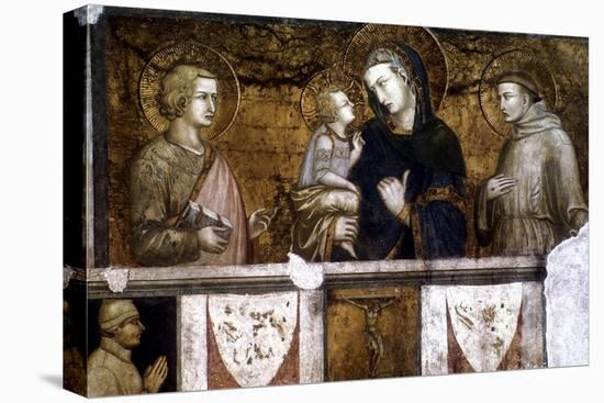 Madonna and Child Between St Francis and St John the Evangelist, C1320S-Pietro Lorenzetti-Stretched Canvas