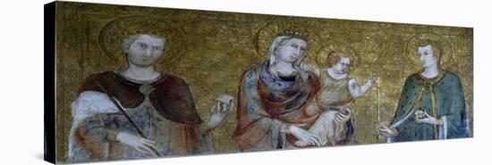 Madonna and Child Between Two Saints-null-Stretched Canvas