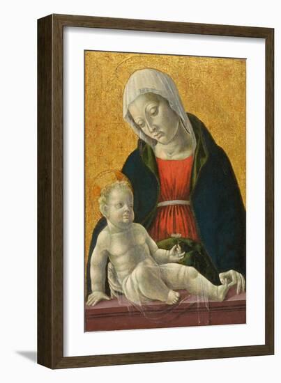 Madonna and Child, circa 1460-1470 (Tempera and Gold Leaf on Panel)-Vincenzo Foppa-Framed Giclee Print