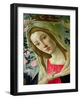 Madonna and Child Crowned by Angels, Detail of the Madonna-Sandro Botticelli-Framed Giclee Print