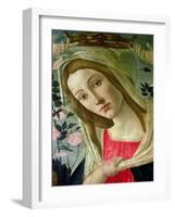 Madonna and Child Crowned by Angels, Detail of the Madonna-Sandro Botticelli-Framed Giclee Print