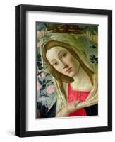 Madonna and Child Crowned by Angels, Detail of the Madonna-Sandro Botticelli-Framed Premium Giclee Print