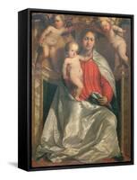 Madonna and Child Crowned by Two Angels, C.1530-Girolamo Romanino-Framed Stretched Canvas