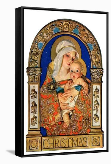 "Madonna and Child,"December 24, 1927-Joseph Christian Leyendecker-Framed Stretched Canvas