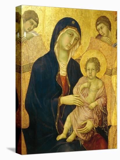 Madonna and Child, Detail from the Maesta' of Duccio Altarpiece in the Cathedral of Siena-Duccio Di buoninsegna-Stretched Canvas