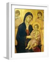 Madonna and Child, Detail from the Maesta' of Duccio Altarpiece in the Cathedral of Siena-Duccio Di buoninsegna-Framed Giclee Print