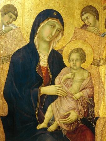 'Madonna and Child, Detail from the Maesta' of Duccio Altarpiece in the ...