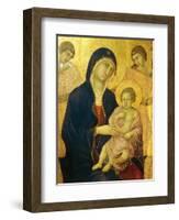 Madonna and Child, Detail from the Maesta' of Duccio Altarpiece in the Cathedral of Siena-Duccio Di buoninsegna-Framed Giclee Print