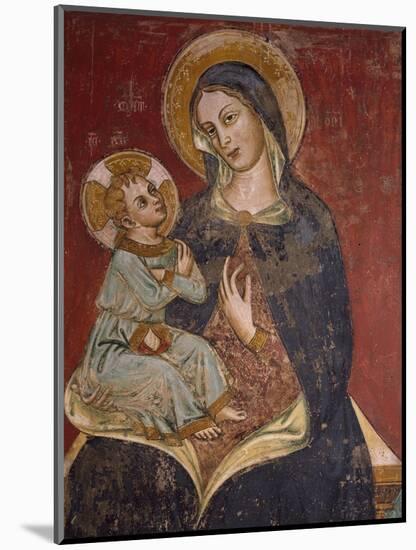 Madonna and Child, Detail of Fresco, Basilica of Santa Caterina D'Alessandria, Galatina, Italy-null-Mounted Giclee Print