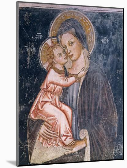 Madonna and Child, Detail of Fresco Depicting Stories of Virgin, 1416-1443-null-Mounted Giclee Print