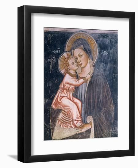 Madonna and Child, Detail of Fresco Depicting Stories of Virgin, 1416-1443-null-Framed Giclee Print