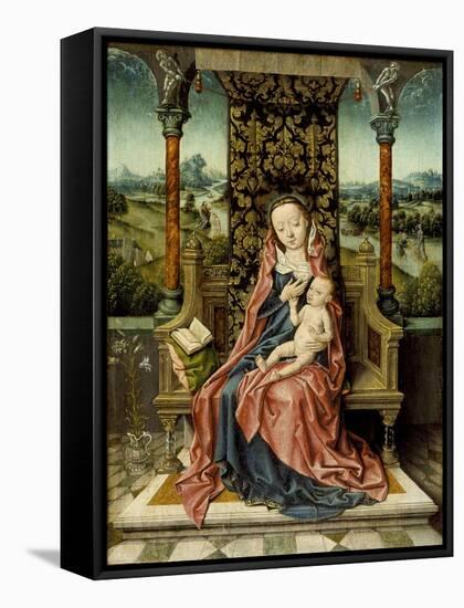 Madonna and Child Enthroned, c.1510-Albrecht Bouts-Framed Stretched Canvas