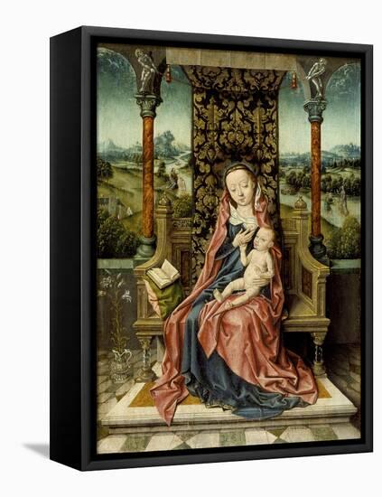 Madonna and Child Enthroned, c.1510-Albrecht Bouts-Framed Stretched Canvas