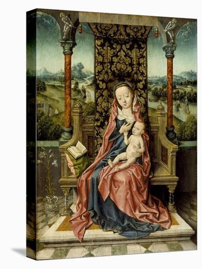 Madonna and Child Enthroned, c.1510-Albrecht Bouts-Stretched Canvas
