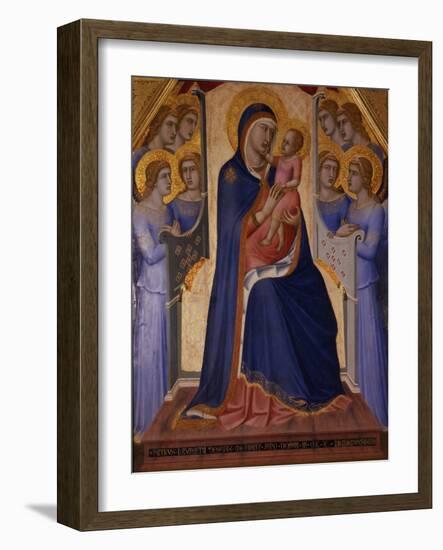 Madonna and Child Enthroned with Angels, 1340-Pietro Lorenzetti-Framed Giclee Print