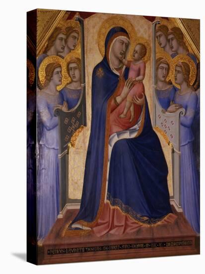 Madonna and Child Enthroned with Angels, 1340-Pietro Lorenzetti-Stretched Canvas