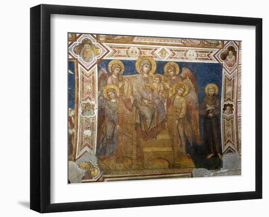 Madonna and Child Enthroned with Angels and St Francis of Assisi-Giovanni Cimabue-Framed Giclee Print