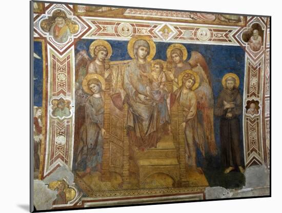 Madonna and Child Enthroned with Angels and St Francis of Assisi-Giovanni Cimabue-Mounted Giclee Print