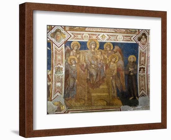 Madonna and Child Enthroned with Angels and St Francis of Assisi-Giovanni Cimabue-Framed Giclee Print