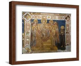 Madonna and Child Enthroned with Angels and St Francis of Assisi-Giovanni Cimabue-Framed Giclee Print