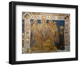 Madonna and Child Enthroned with Angels and St Francis of Assisi-Giovanni Cimabue-Framed Giclee Print