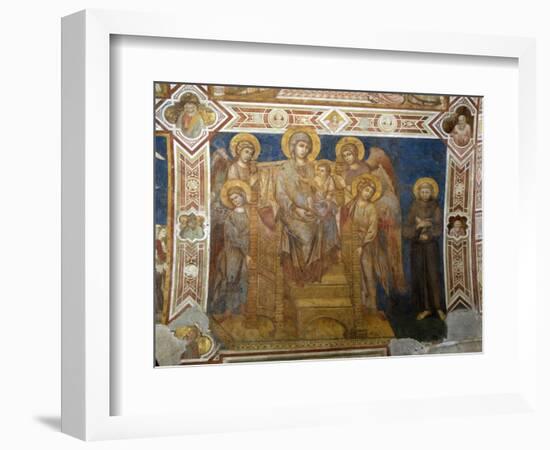 Madonna and Child Enthroned with Angels and St Francis of Assisi-Giovanni Cimabue-Framed Giclee Print