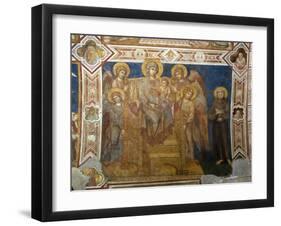 Madonna and Child Enthroned with Angels and St Francis of Assisi-Giovanni Cimabue-Framed Premium Giclee Print