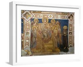 Madonna and Child Enthroned with Angels and St Francis of Assisi-Giovanni Cimabue-Framed Premium Giclee Print