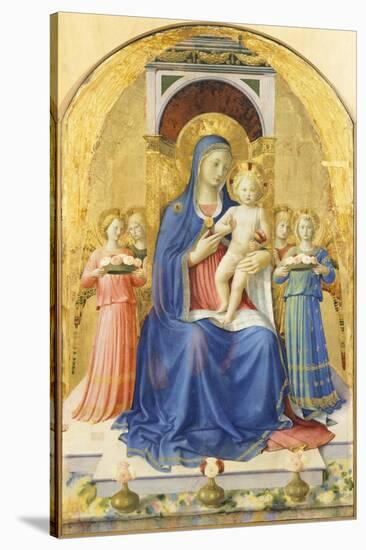 Madonna and Child Enthroned with Angels-null-Stretched Canvas