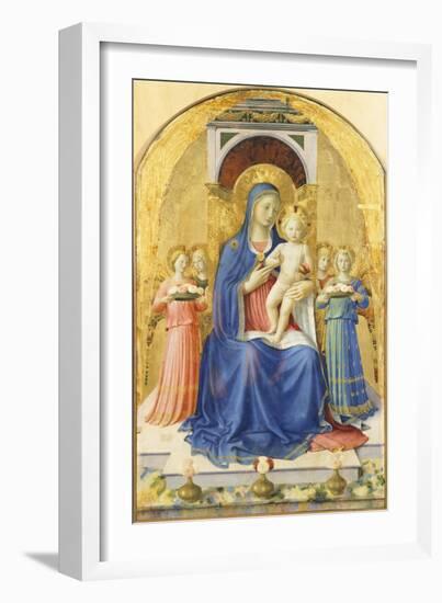 Madonna and Child Enthroned with Angels-null-Framed Giclee Print