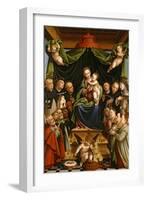 Madonna and Child Enthroned with Saints and Donors, 1552-Bernardino Lanino-Framed Giclee Print