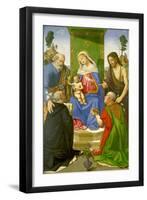 Madonna and Child Enthroned with Saints Peter-Piero di Cosimo-Framed Giclee Print