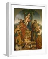 Madonna and Child Enthroned with Saints-null-Framed Giclee Print