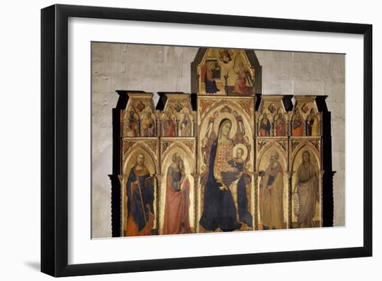 Madonna and Child Enthroned with St James, St Luke the Evangelist, St Peter and John Baptist, 1350-Taddeo Gaddi-Framed Giclee Print