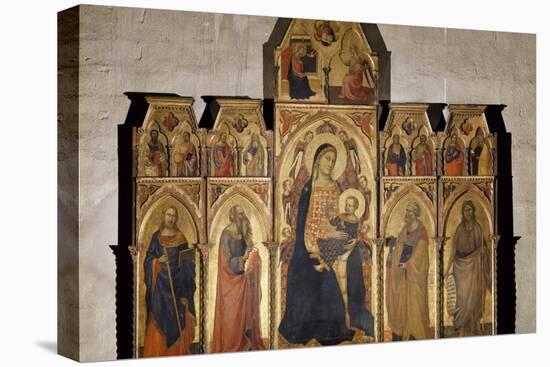 Madonna and Child Enthroned with St James, St Luke the Evangelist, St Peter and John Baptist, 1350-Taddeo Gaddi-Stretched Canvas